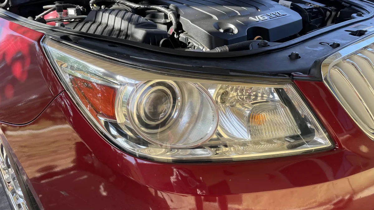 After professional headlight restoration on 2012 Buick LaCrosse in Tucson, AZ with UV protection applied.