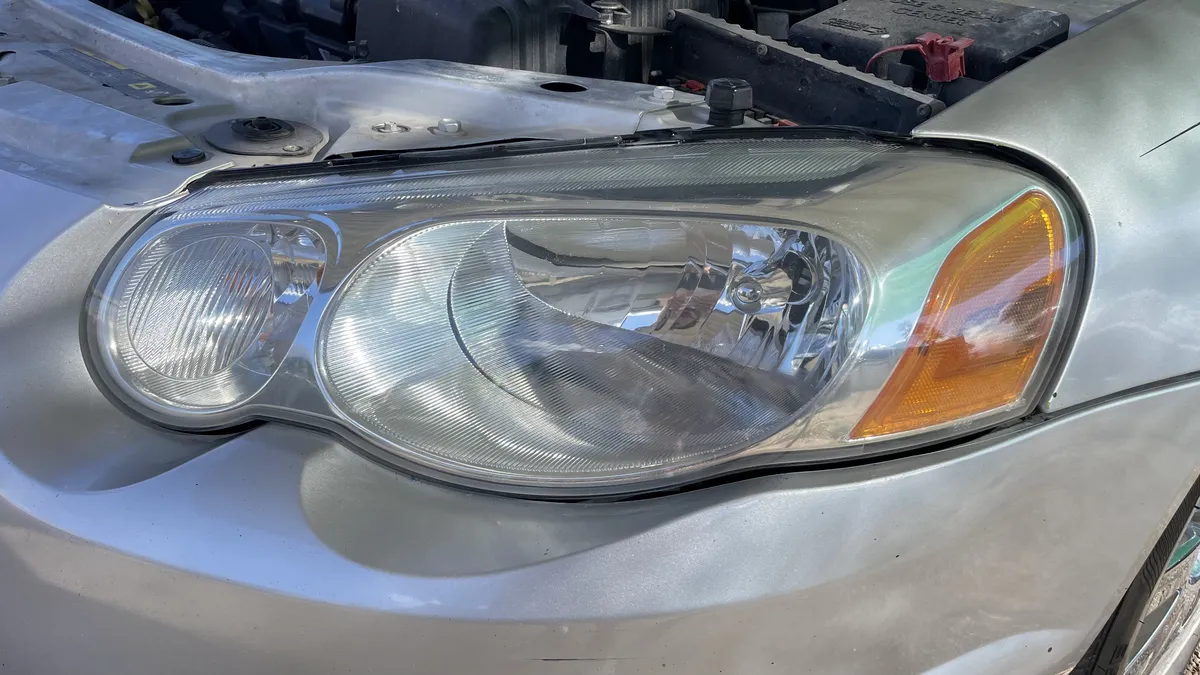 After professional headlight restoration on 2008 Subaru Impreza in Tucson, AZ with UV protection applied.