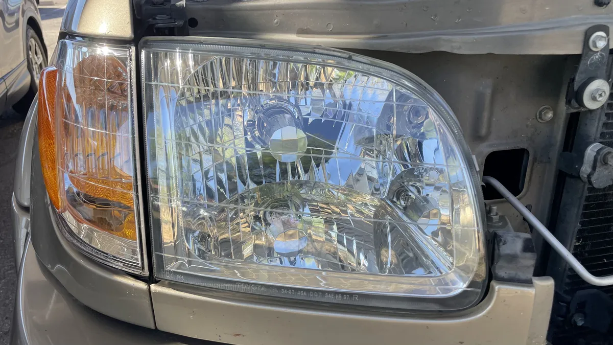 After professional headlight restoration on 2004 Toyota Sequoia in Tucson, AZ with UV protection applied.