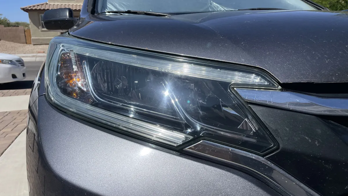 Mobile headlight restoration result completed in the Tucson area